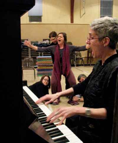 Guest artist Fides Krucker conducts a voice and song workshop