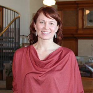 Program Co-ordinator Laura Hale at the Legislative Building