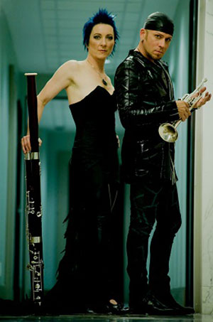 Guy Few and Nadine Mackie Jackson, a duo that performs on trumpet, corno and piano with bassoon. Photo: Bo Huang.