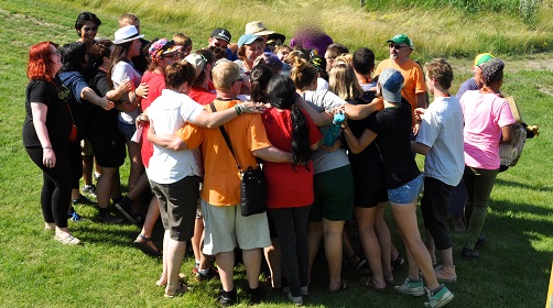 Camp fYrefly participants say goodbye at the end of camp