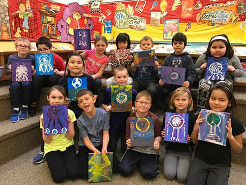 Mrs. Harvey's class and their dreamcatchers