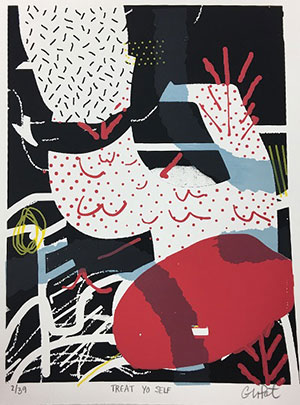 Chrissy Poitras - Treat Yo Self (2018), screenprint
