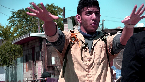 A still from Mustafa Alabssi's audition tape for Black Summer