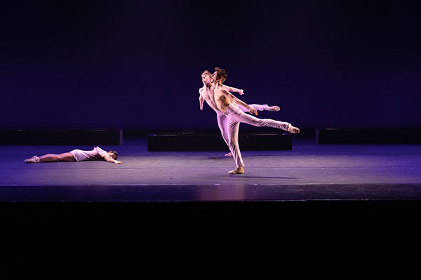 Mayson Sonntag (centre) dances in 'Petals of the Iris' with classmates at Ithaca College