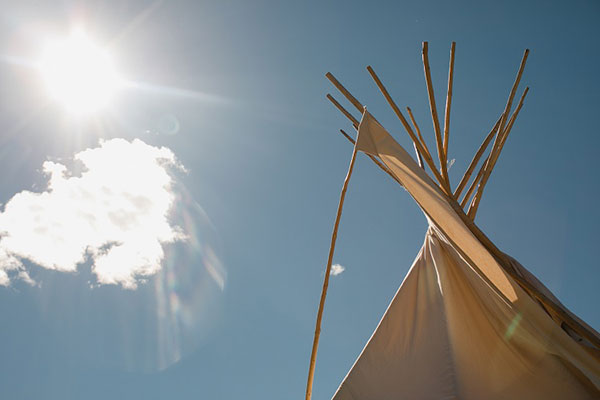 A teepee at the nȇhiyawak Summer Language Experience camp