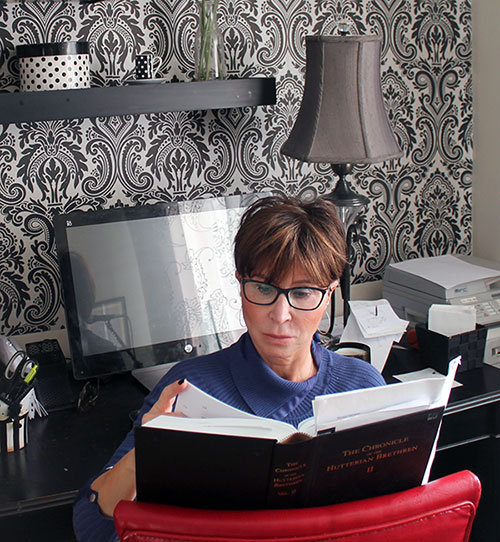 Mary-Ann Kirkby in her writing room