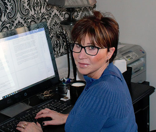 Mary-Ann Kirkby in her writing room