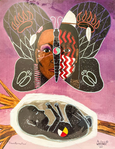 Artwork by Ron Ewenin Wapemooose - Transformation